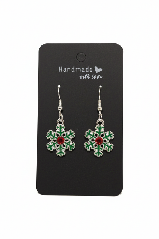 Beautiful Green and Red Christmas Earrings