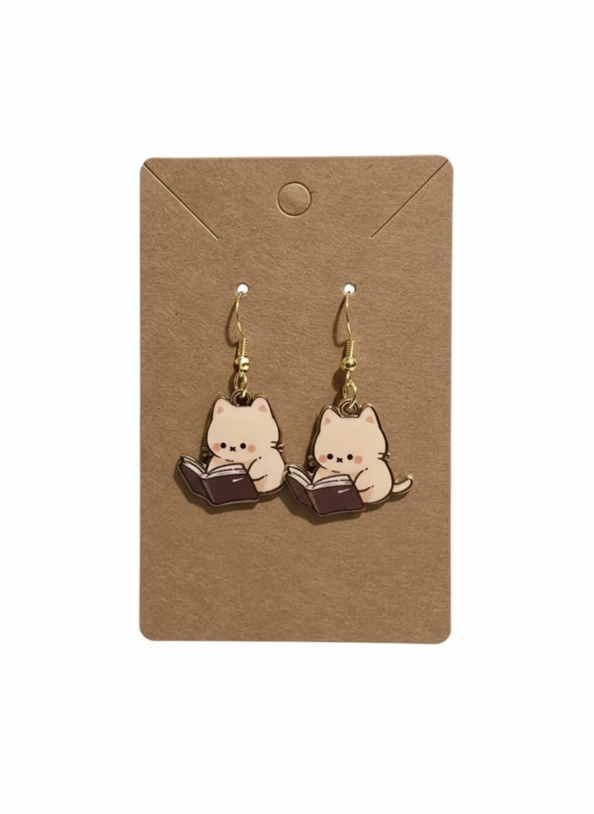Cute Cat Earrings reading