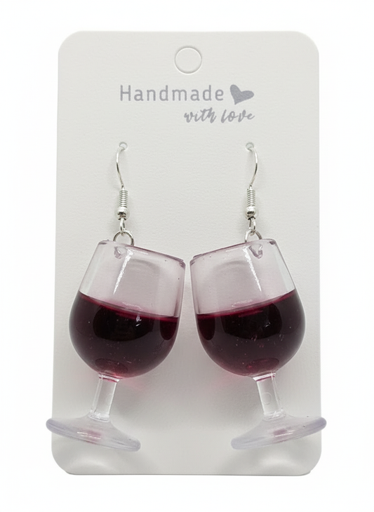 Chunky Red Wine Earrings