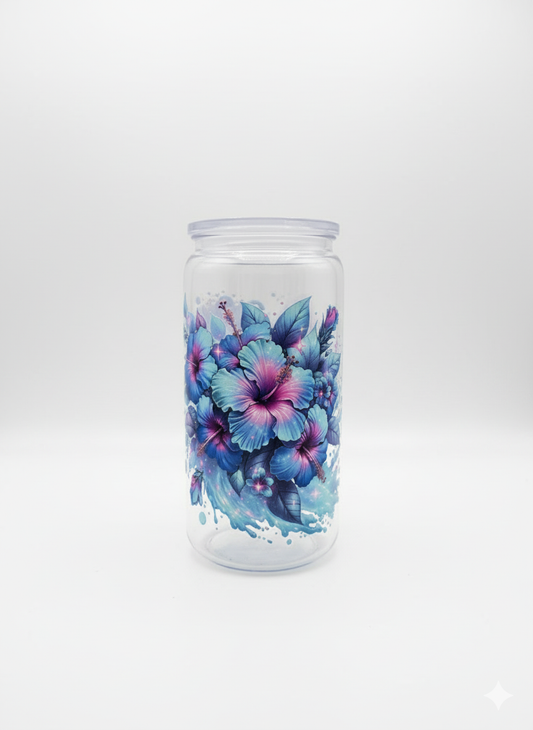 Magical Flower Tumbler. Greens,Pinks & Blues