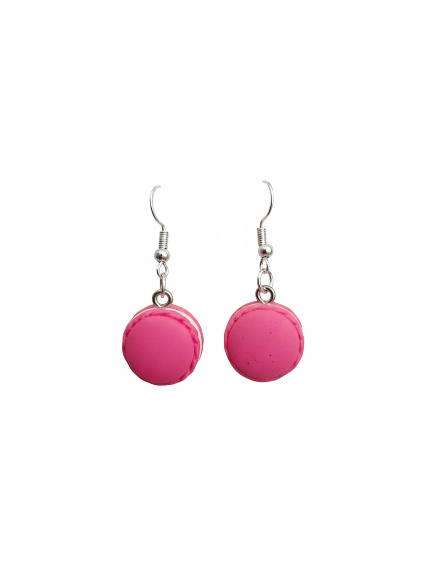 Hot Pink Macaroon Earrings