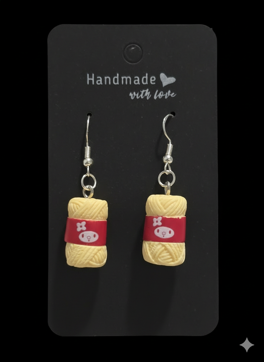 Yellow Bundle of Wool Earrings