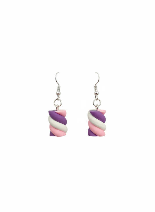 Purple, white & pink lolly earrings