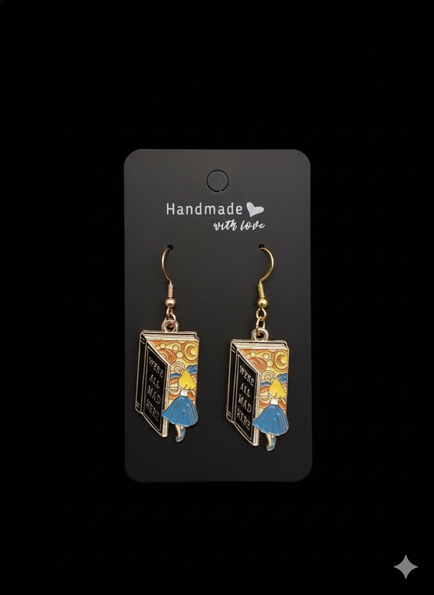 Girl in the book earrings